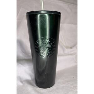 Starbucks Tumbler 2022 Dark Green 24 Oz. Stainless Steel Embossed Mermaid Logo